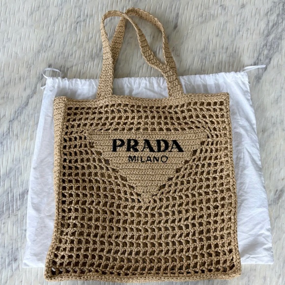 Authentic Prada Crochet Tote Bag - Picture 1 of 7